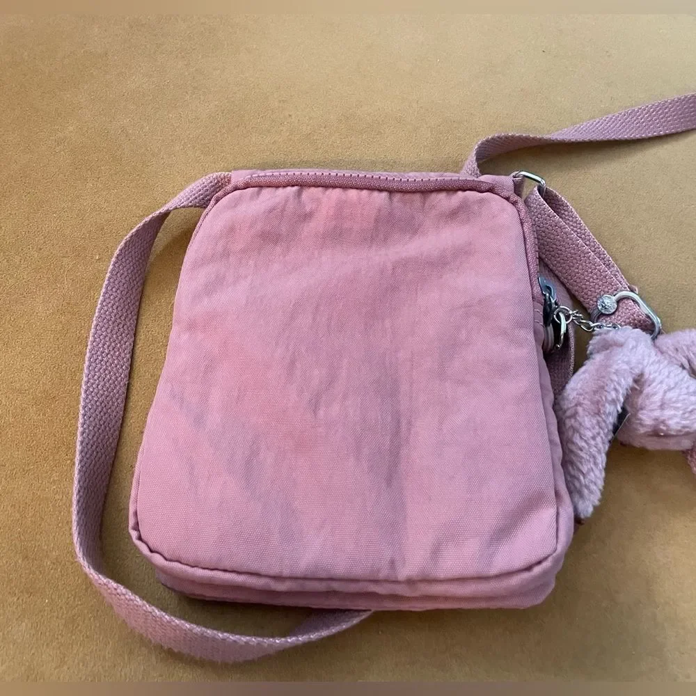 Kipling Eldorado Mini Crossbody Bag w/Monkey Keychain Dusty Rose